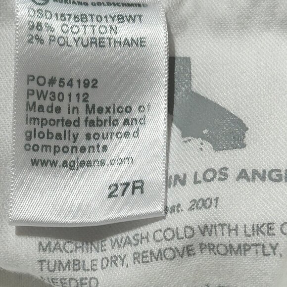 NWT Adriano Goldschmied Ex-Boyfriend Slouchy Slim Jeans Size 27 White Distressed - Picture 15 of 16